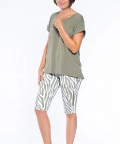 Cafe Latte Zebra Print Shorts | Khaki | Cl17 Clothing