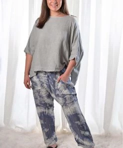 The Italian Cartel Aida Linen Pants | Soft Grey | IC25 Clothing