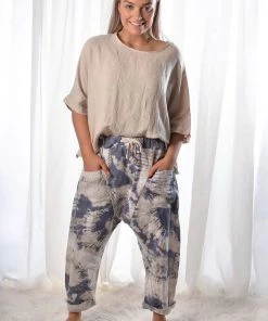 The Italian Cartel Aida Linen Pants | Sand | IC25
