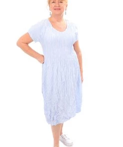 Alquema Cashmere Smash Striped Dress - Blue Clothing