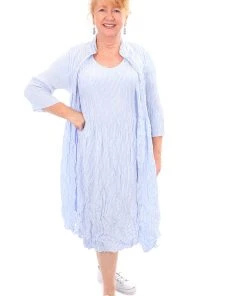 Alquema Cashmere Smash Striped Dress - Blue Clothing