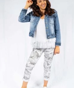 The Italian Closet Clothing Angel Wing Jacket | Washed Denim | Tic10