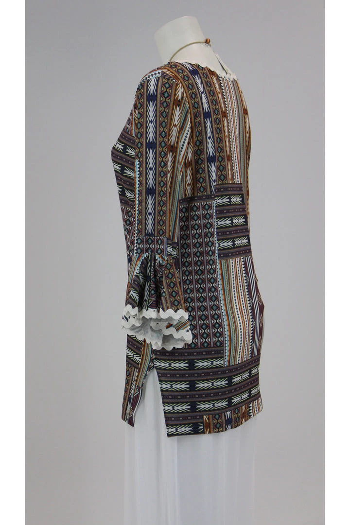 Sandra Soulos - ILLIUM Tops Aztec Split Side Top 2 Sandra Soulos - ILLIUM Tops Aztec Split Side Top