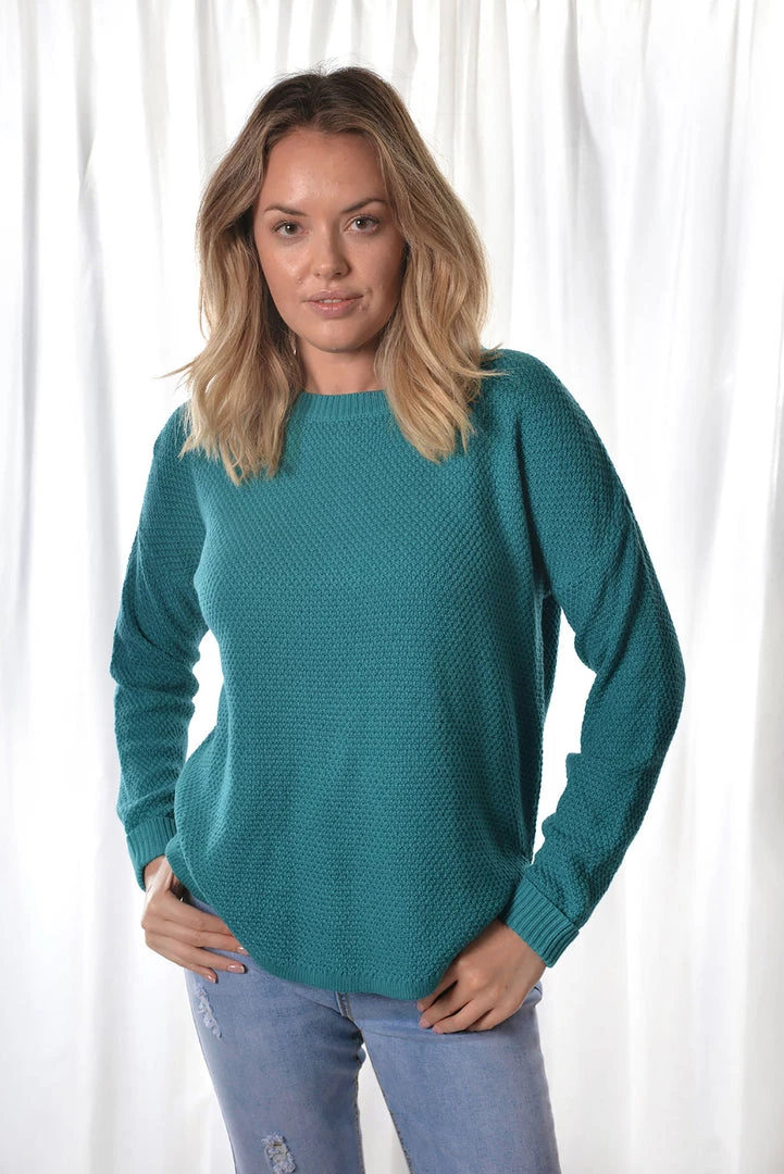 Silence & Noise Im Famous Zip Knit | Teal | SN15 3 Silence & Noise Im Famous Zip Knit | Teal | SN15