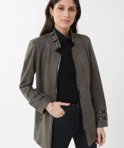 Joseph Ribkoff Back In Black Zip Jacket | Charcoal | JR73 Clothing