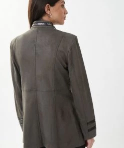 Joseph Ribkoff Back In Black Zip Jacket | Charcoal | JR73 Clothing