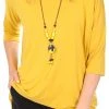Relaxed High Low Bamboo Top | Mustard