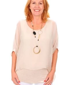 Jenny Jazz Primadonna Shimmer Top - Beige - JJ5 Tops