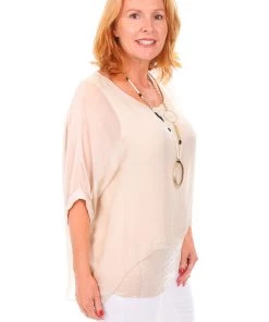 Jenny Jazz Primadonna Shimmer Top - Beige - JJ5 Tops