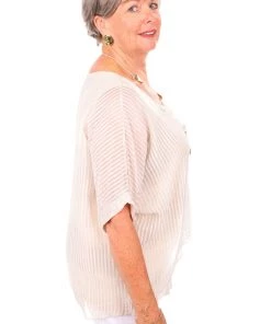 Jenny Jazz Primadonna Shimmer Top | Beige Stripe | JJ19 Tops