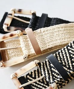 Rubyyaya Sardinia Square Belt | Herringbone Belts