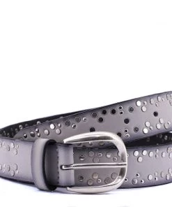 Vanzetti Belts Skinny Mixed Rivets Belt - Light Grey