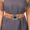 Miss June Woven Leather Belt - Silver - M82 Belts
