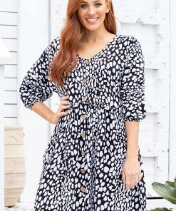 Freez Clothing Spring Baby Doll Dress | Black Pebble | FZ7 S