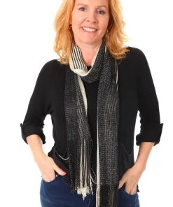 Stellar Rose Cathrine Scarf - Black And Ivory