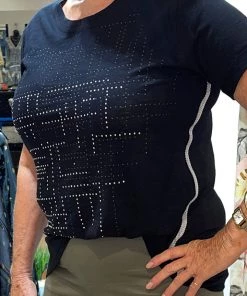 Maglia Cotton Embellished Top | Black | MAG9s