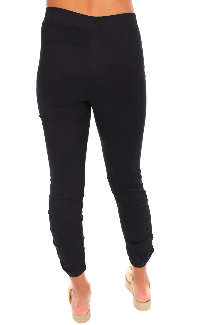 Cafe Latte Gathered Side Zip Pants | Black | CL1 3 Cafe Latte Gathered Side Zip Pants | Black | CL1