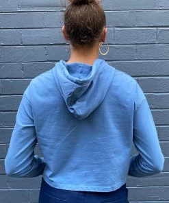 Wednesday Lulu Cropped Hoody Top | Blue | WL31