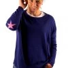 Urban Luxury Clothing Elbow Star Sweater | Blue | UL4