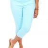 Cafe Latte 7/8 Stretch Capri Pants | Aqua | CL2