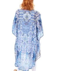 Solitaire Ocean Tiles Kimono Cape | SO3 Resort Wear