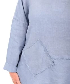 Cest Parfait Clothing Lazy Days Linen Top - Blue - CP6