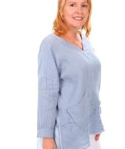 Cest Parfait Clothing Lazy Days Linen Top - Blue - CP6
