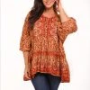 Ombak Boho Peasant Top | Tan | OM14 Clothing