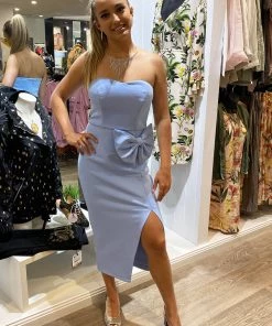 Romance Side Bow Dress | Powder | ROM9 5 Romance Side Bow Dress | Powder | ROM9