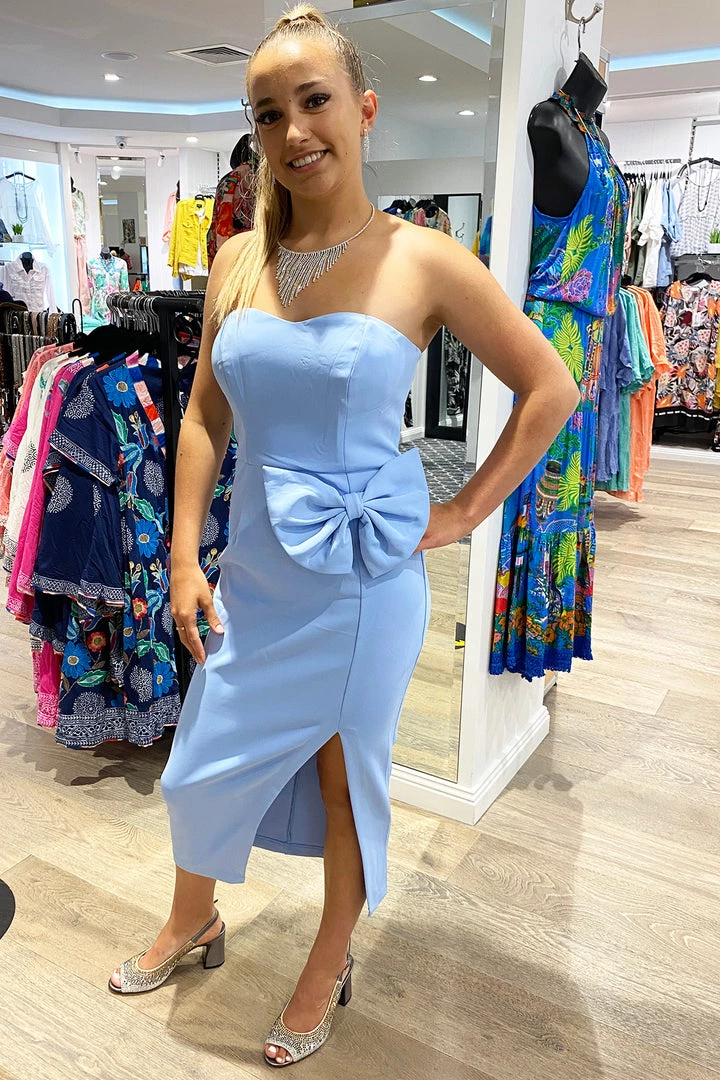 Romance Side Bow Dress | Powder | ROM9 2 Romance Side Bow Dress | Powder | ROM9