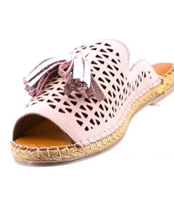 Bueno Kite Leather Espadrille - Rose Gold Shoes 7 Bueno Kite Leather Espadrille - Rose Gold Shoes