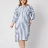 Gordon Smith Butcher Stripe Linen Dress | Indigo | GS43
