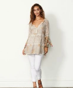 Caju Clothing Gyspy Luxe Tunic-Sand-CAJ6