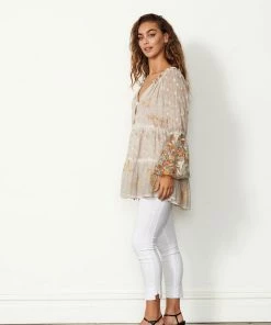 Caju Clothing Gyspy Luxe Tunic-Sand-CAJ6