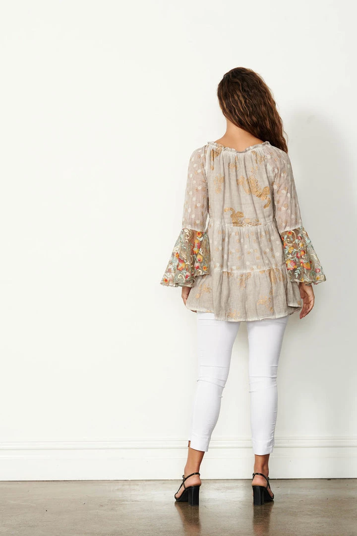 Caju Clothing Gyspy Luxe Tunic-Sand-CAJ6 3 Caju Clothing Gyspy Luxe Tunic-Sand-CAJ6