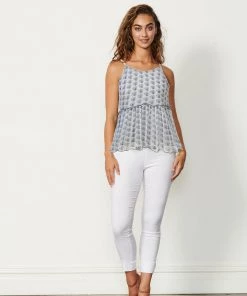 Caju Cami Peplum With Sequins | Silver | CAJ10