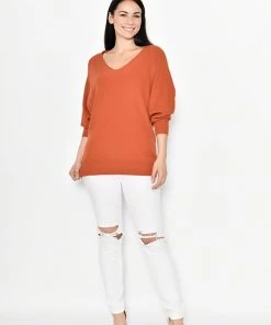 Cali & Co Clothing Wave Pattern Knit | Rust | CC15