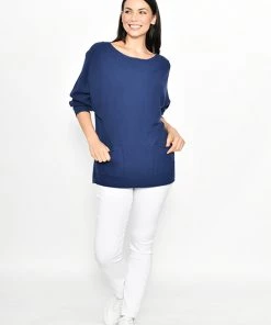 Cali & Co Clothing 2 Pocket Ribbed Knit | Navy | CC18