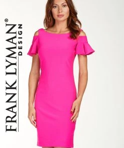 Frank Lyman Events Candy Cold Shoulder Dress (Pink)