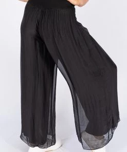 The Italian Closet Capriati Silk Pant | Black | Tic4 Clothing