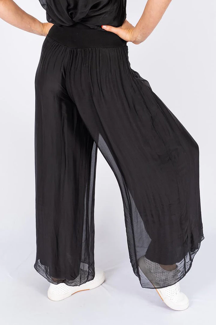 The Italian Closet Capriati Silk Pant | Black | Tic4 Clothing 2 The Italian Closet Capriati Silk Pant | Black | Tic4 Clothing
