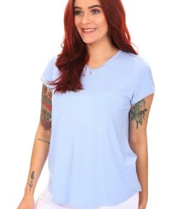 Cap Sleeve Bamboo Tee | Cornflower Tops