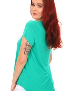 Cap Sleeve Bamboo Tee | Emerald Tops