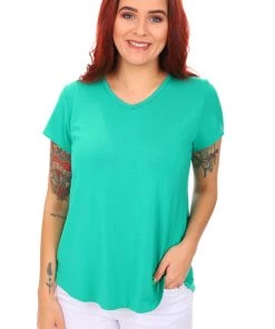 Cap Sleeve Bamboo Tee | Emerald Tops
