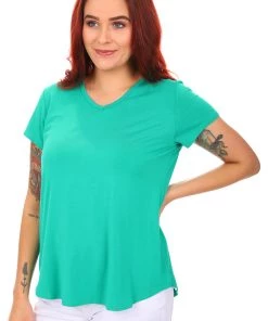 Cap Sleeve Bamboo Tee | Emerald Tops