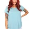 Tops Cap Sleeve Bamboo Tee | Moss