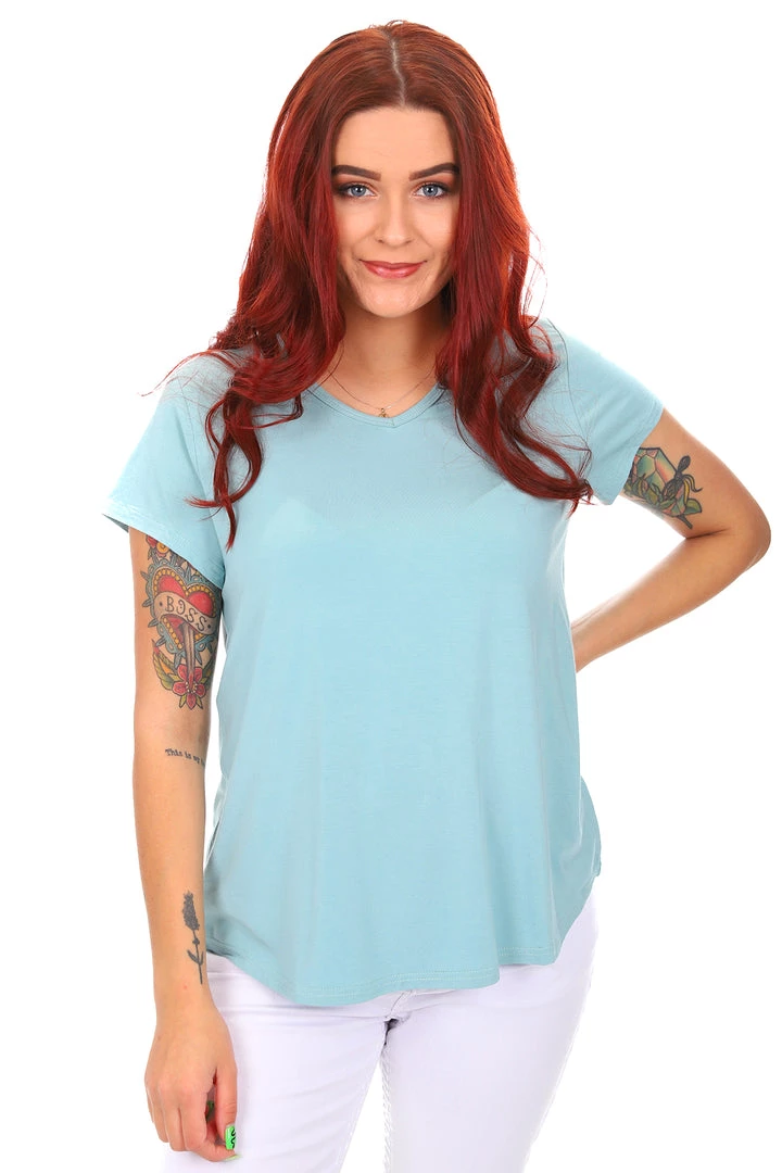 Tops Cap Sleeve Bamboo Tee | Moss 1 Tops Cap Sleeve Bamboo Tee | Moss