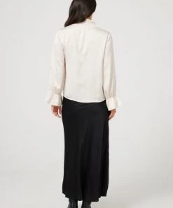 Brave & True Carrington Skirt | Black Satin | BT34 Clothing