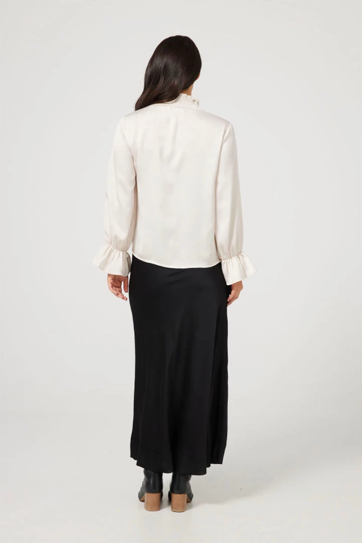 Brave & True Carrington Skirt | Black Satin | BT34 Clothing 2 Brave & True Carrington Skirt | Black Satin | BT34 Clothing