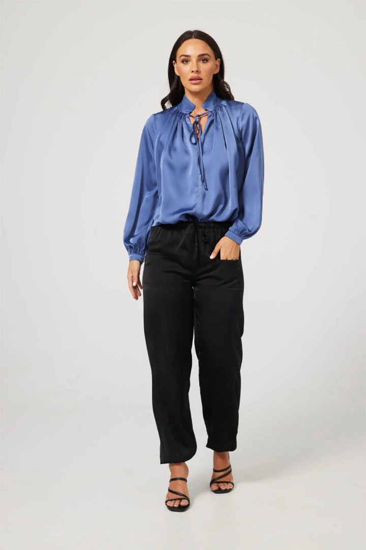 Brave & True Cascade Pants | Black Satin | BT33 Clothing 1 Brave & True Cascade Pants | Black Satin | BT33 Clothing